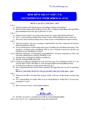 Bộ 40 đề thi học kỳ 1 (vật lý 8)